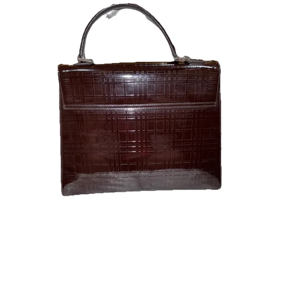 Burberry Nova Check Patent Leather Top Handle Bag - Picture 2 of 16
